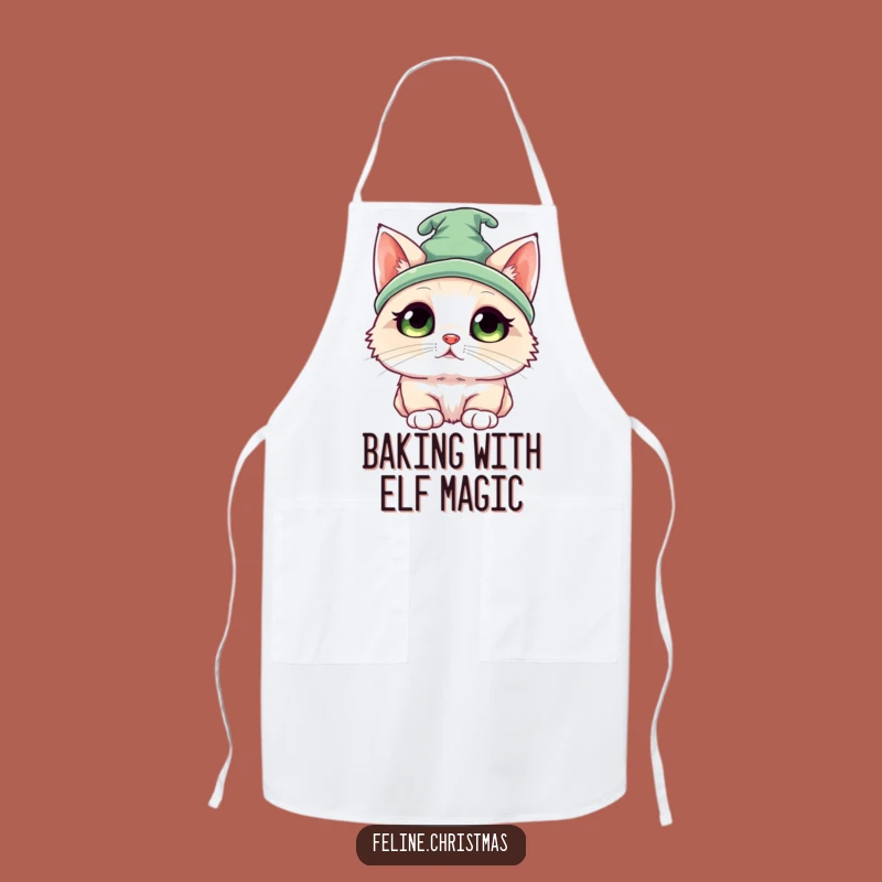 Funny Kawaii Ragdoll Elf Cat Apron: Hilarious Festive Fun for Your Kitchen!
