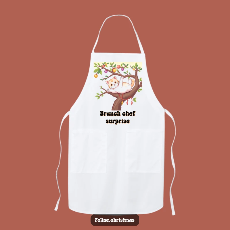 Funny Cat Tree Branch Apron - Festive Kitchen Comfort