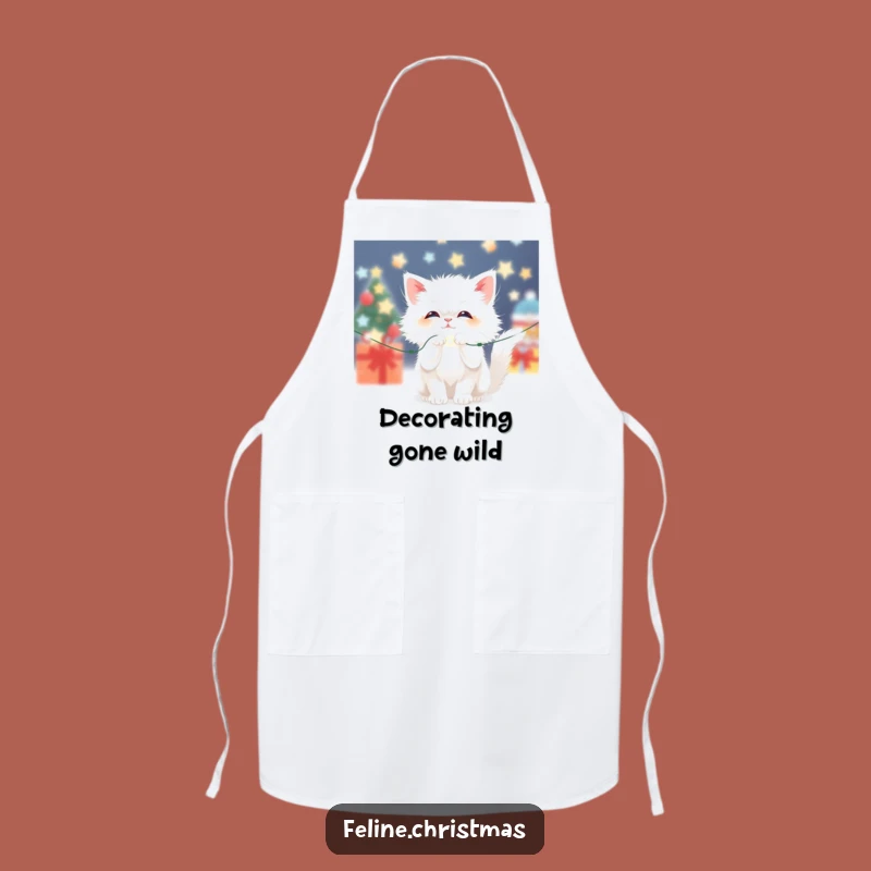 Funny Kawaii Fluffy Cat Light Apron: Hilarious Festive Fun in the Kitchen!