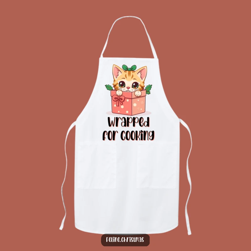 Funny Cat Gift Box Apron: Festive Kitchen Surprise, Curious Kitty, Perfect Gift for Cooks!