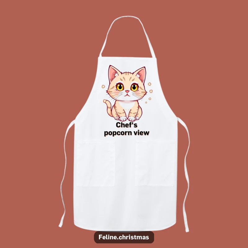 Funny Cat Popcorn Watcher Apron: Cook with Cinematic Feline Flair