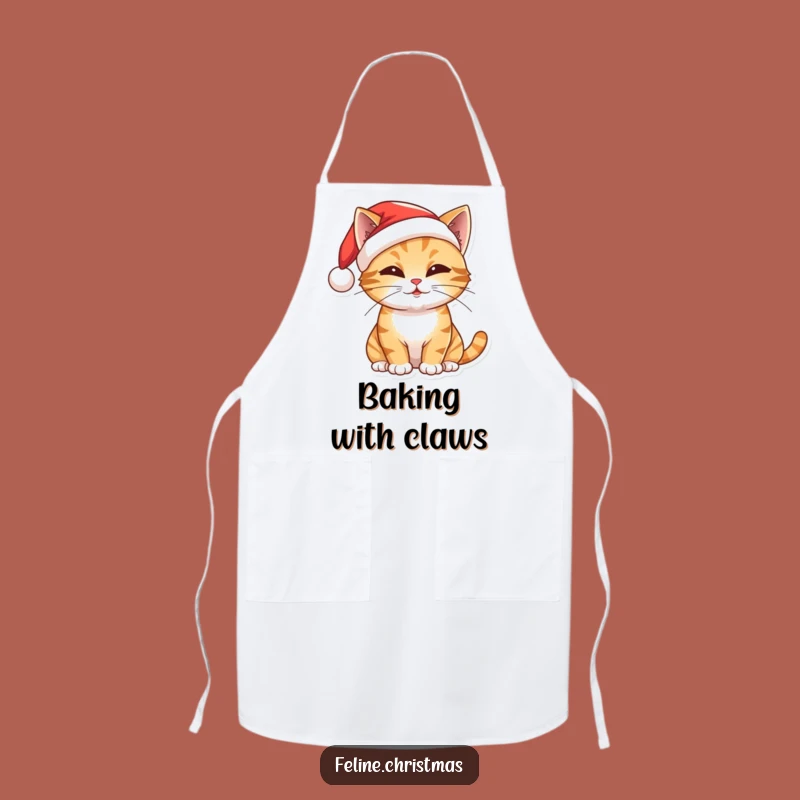 Funny Christmas Cat Apron: Playful Santa Kitten, Kitchen Humor, Festive Gift