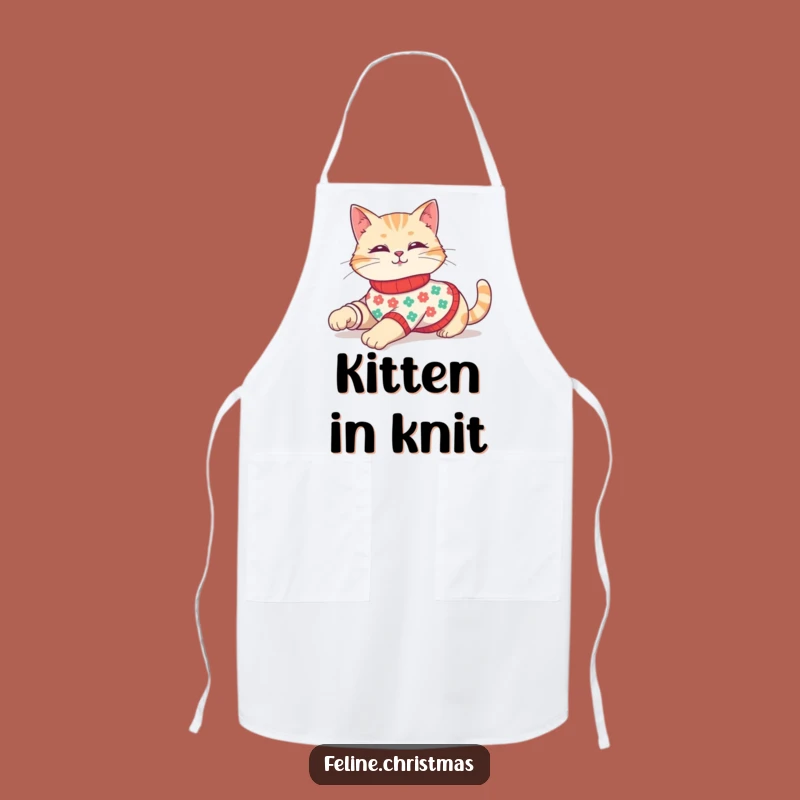 Funny Festive Cat Sweater Apron - Chic & Hilarious Kitchen Accessory!