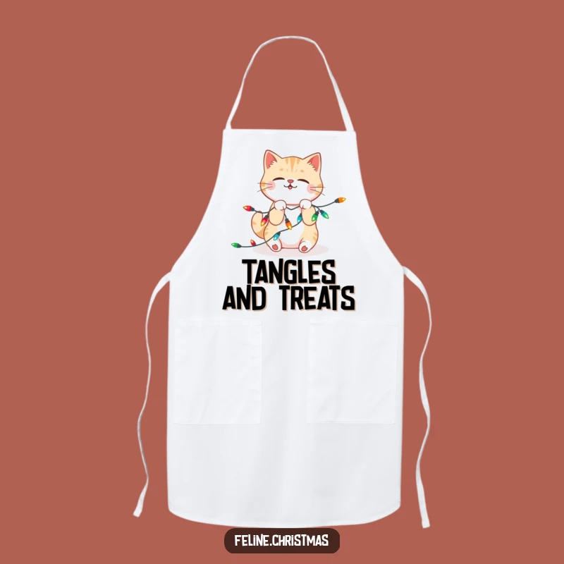 Funny Kawaii Cat Lights Apron: Kitchen Cheer, Perfect Funny Gift!