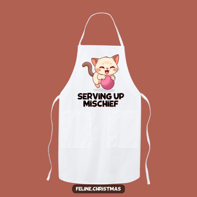 Funny Siamese Cat Bauble Chase Apron - Kitchen Cat Lover Accessory