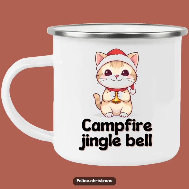 Funny Kawaii Santa Cat Camping Mug - Festive Outdoor Gift