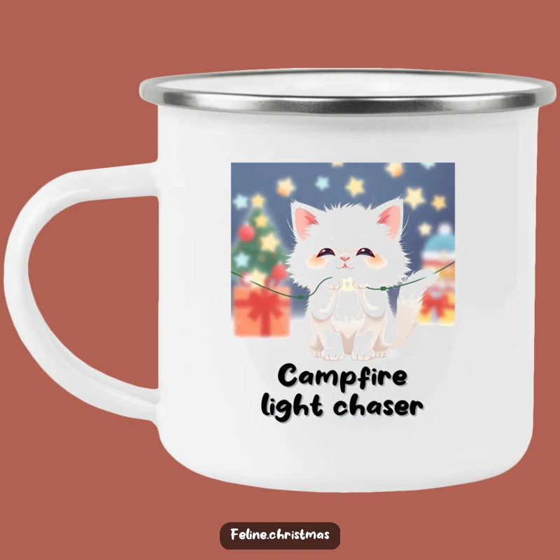 Funny Kawaii Fluffy Cat Light Mug: Hilarious Festive Sips for Outdoor Adventures!