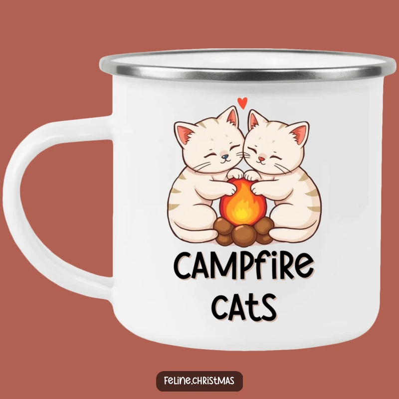 Funny Cozy Cats Hearth Camp Mug: Feline Duo Outdoor Gift, Cozy Vibes