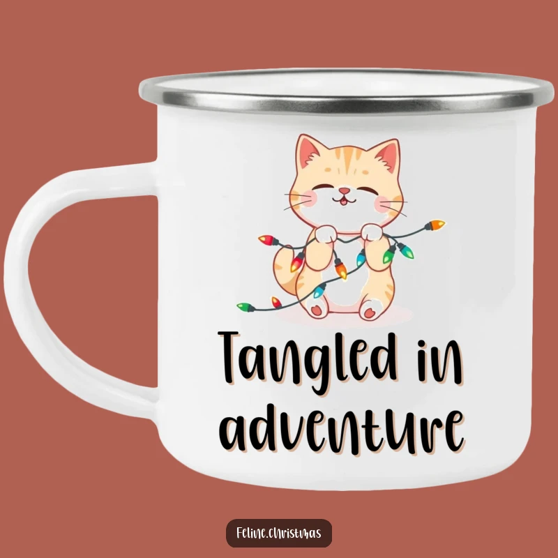 Funny Kawaii Cat Lights Camping Mug: Adventure Cheer, Fantastic Funny Gift!