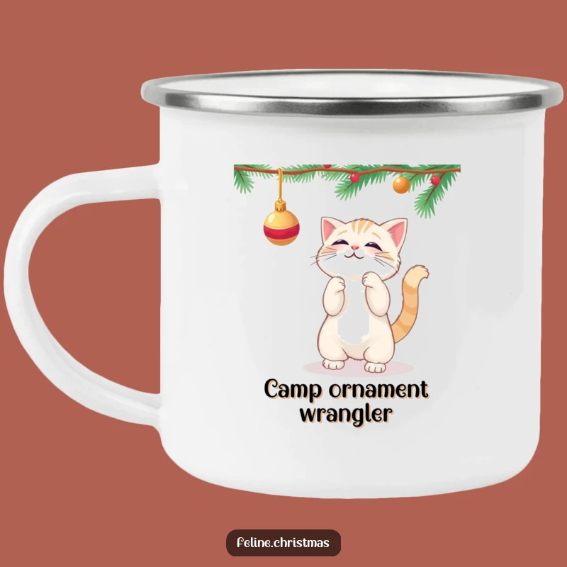 Funny Kawaii Cat Ornament Camping Mug - Outdoor Holiday Gift