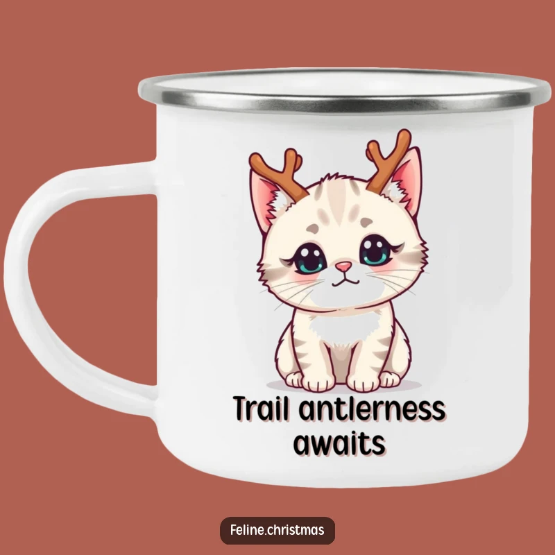 Funny Kawaii Reindeer Cat Camping Mug - Outdoor Curious Gift