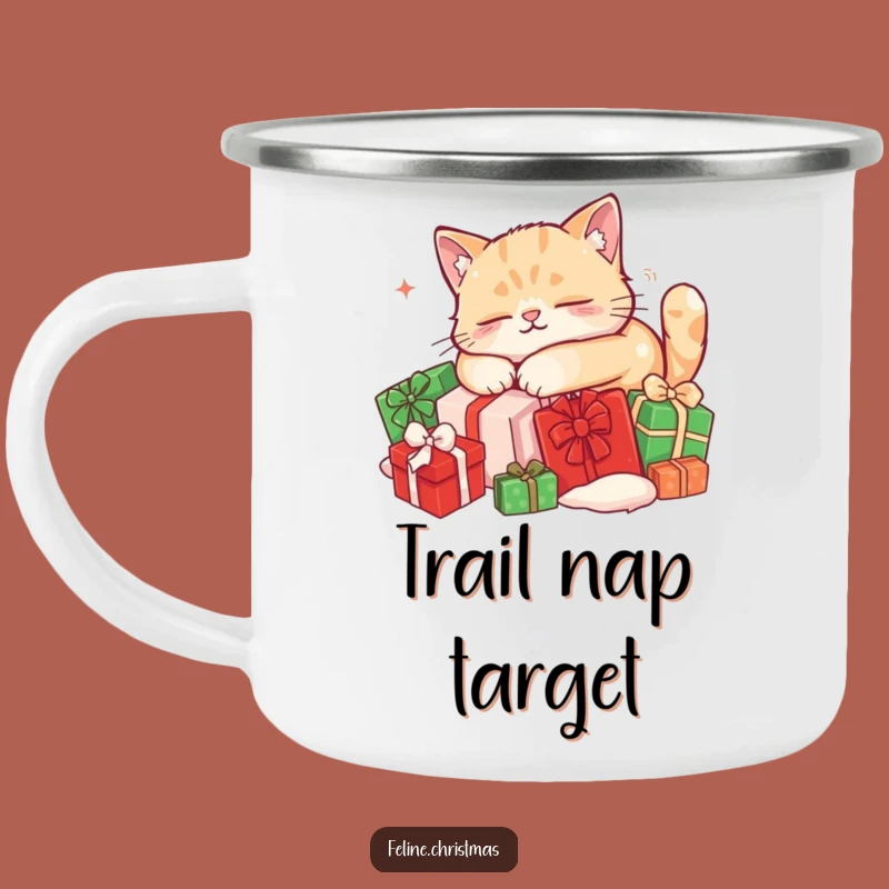 Funny Sleeping Cat Camping Mug: Outdoor Cozy Nap, Relaxed Kitty, Perfect Gift!