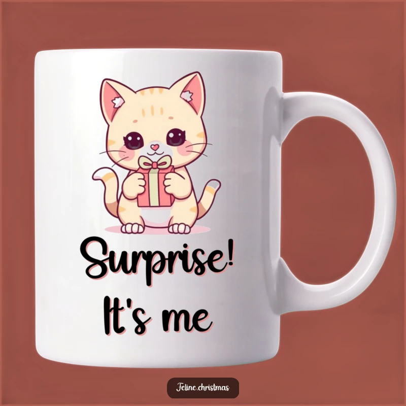 Funny Kawaii Cat Gift Pounce Mug: Playful Kitty Surprise, Ideal Funny Gift!