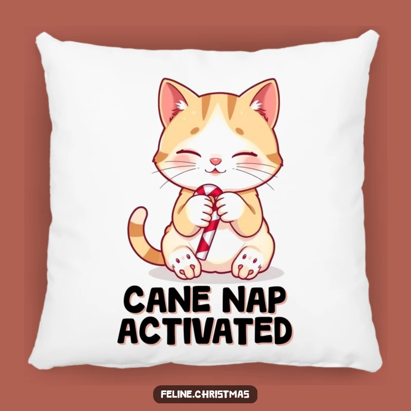 Funny Cat Candy Cane Pillow: Cozy Kitten Accent Pillow Gift
