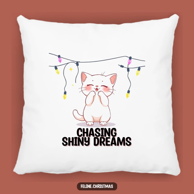 Funny White Cat Lights Pillow - Cozy and Playful Comfort