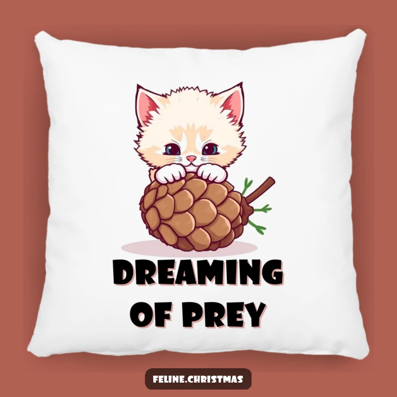 Funny Fluffy Kitten Pinecone Pillow - Cozy and Playful Comfort