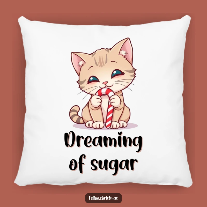 Funny Curious Cat Candy Cane Pillow - Cozy & Sweet Home Decor!