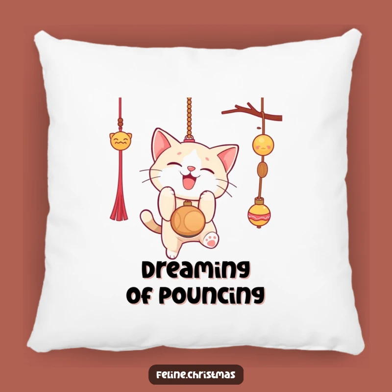 Funny Cat Ornament Pillow: Cozy Pounce, Festive Comfort, Hilarious Holiday Gift