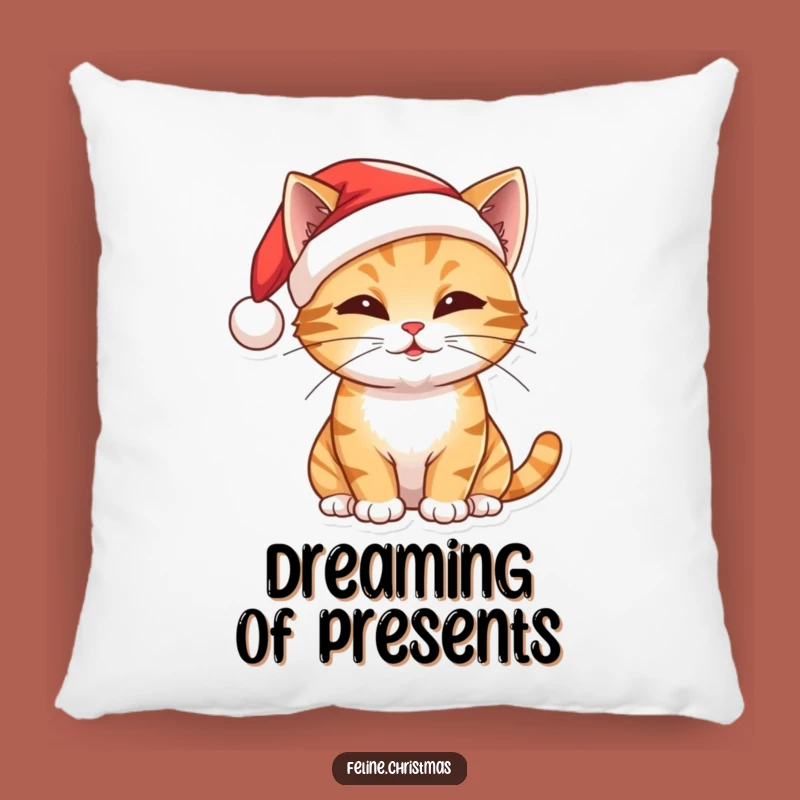 Funny Christmas Cat Pillow: Cozy Santa Kitten, Festive Comfort, Hilarious Holiday Gift