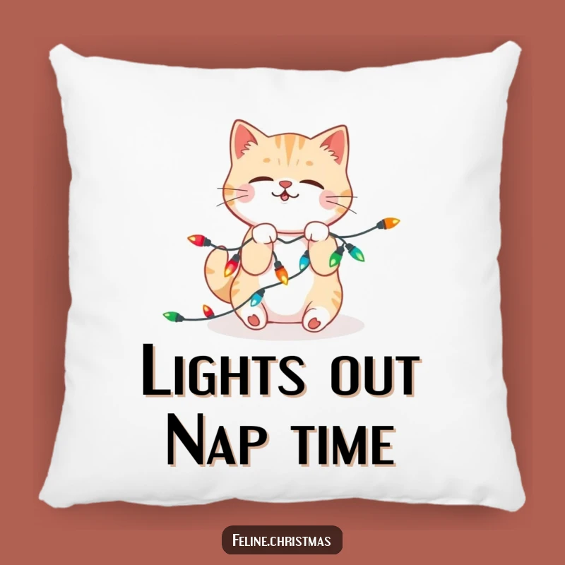Funny Kawaii Cat Lights Pillow: Cozy Feline Comfort, Unique Funny Gift!