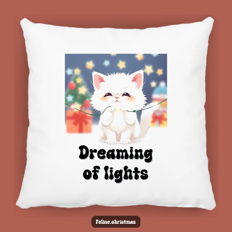 Funny Kawaii Fluffy Cat Light Pillow: Cozy Festive Comfort with Hilarious Feline Playfulness!