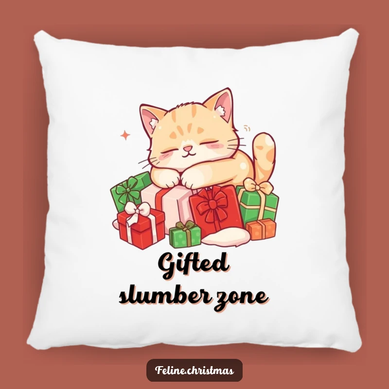 Funny Sleeping Cat Pillow: Cozy Holiday Accent, Relaxed Kitty, Perfect Comfort Gift!