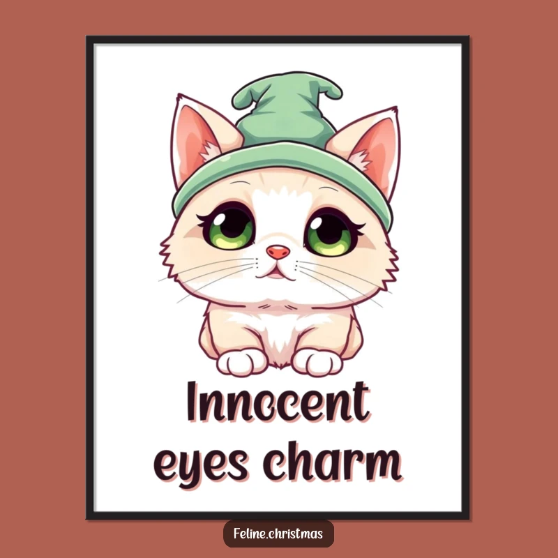 Funny Kawaii Ragdoll Elf Cat Digital Art: Instant Hilarious Festive Decor!