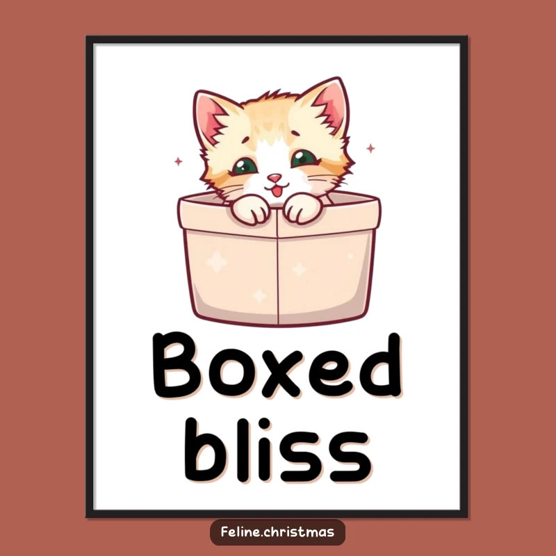 Funny Kitten Gift Box Art Print: Cozy Surprise, Instant Funny Gift Download