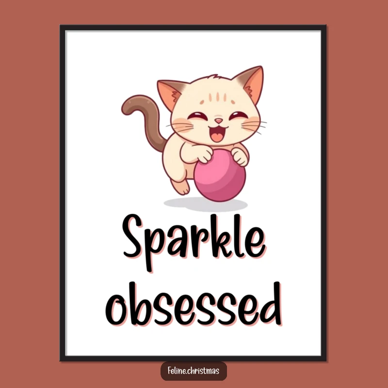 Funny Siamese Cat Bauble Chase Digital Art - Instant Cat Download