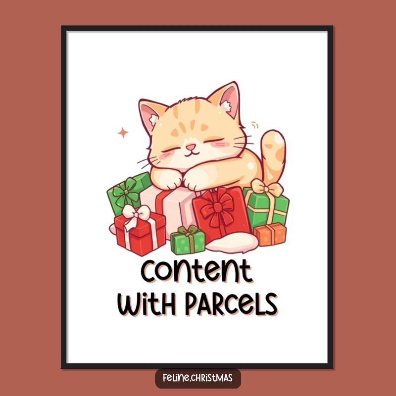 Funny Sleeping Cat Digital Print: Cozy Wall Decor, Relaxed Kitty, Instant Holiday Gift!