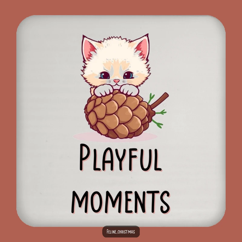 Funny Fluffy Kitten Pinecone Coaster - Protect Surfaces with Playfulness