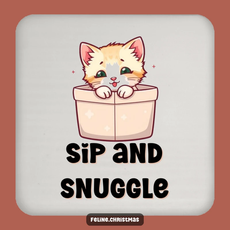 Funny Kitten Gift Box Coaster: Cozy Surface Protection, Unique Funny Gift