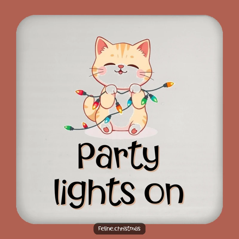 Funny Kawaii Cat Lights Coaster: Protect Surfaces with Fun, Cute Funny Gift!