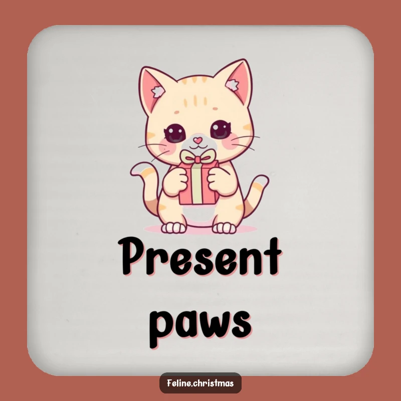 Funny Kawaii Cat Gift Pounce Coaster: Protect Surfaces with Playfulness, Cute Funny Gift!