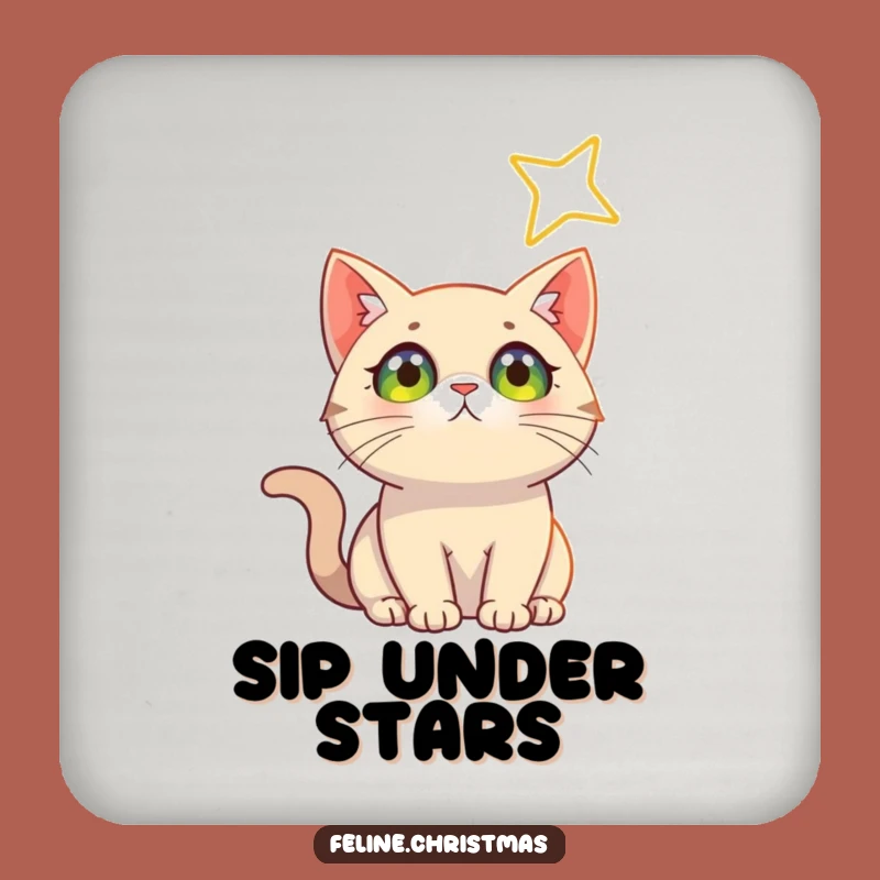 Funny Cat Star Coasters Protecting Surfaces with Cosmic Charm