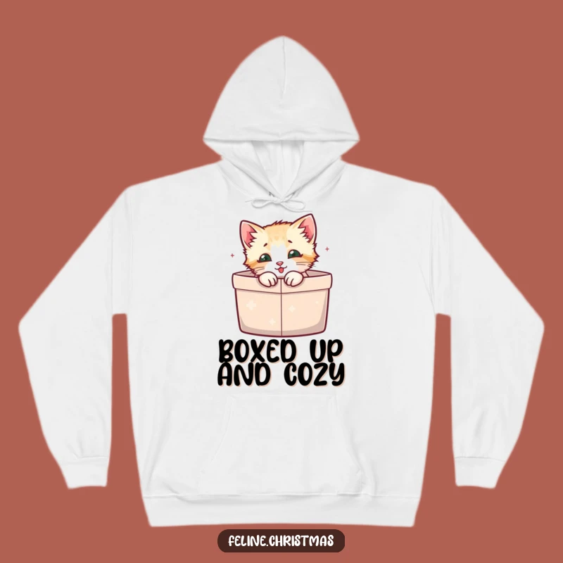 Funny Kitten Gift Box Hoodie: Cozy Feline Surprise, Warm Funny Gift for Cuddles