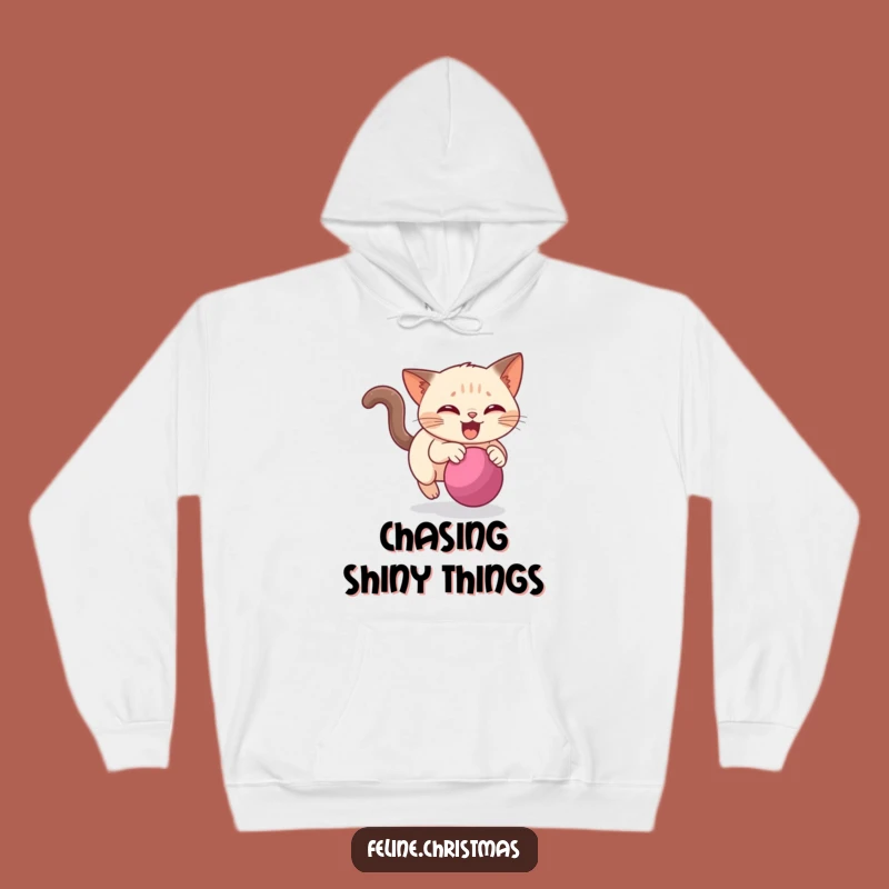 Funny Siamese Cat Bauble Chase Hoodie - Cozy Cat Lover Sweatshirt