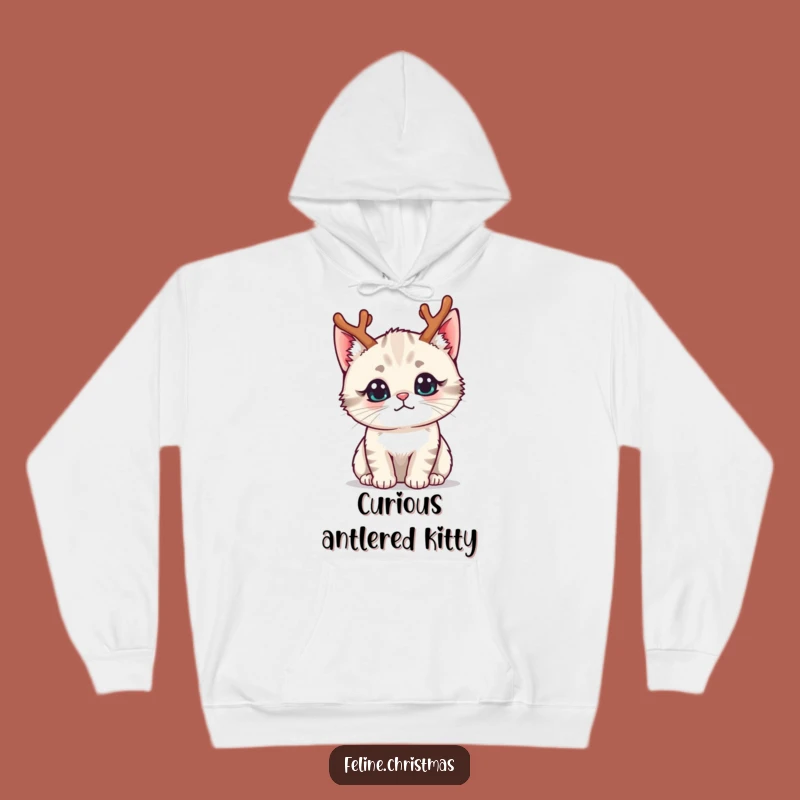 Warm Funny Kawaii Reindeer Cat Hoodie - Cozy Curious Holiday Gift