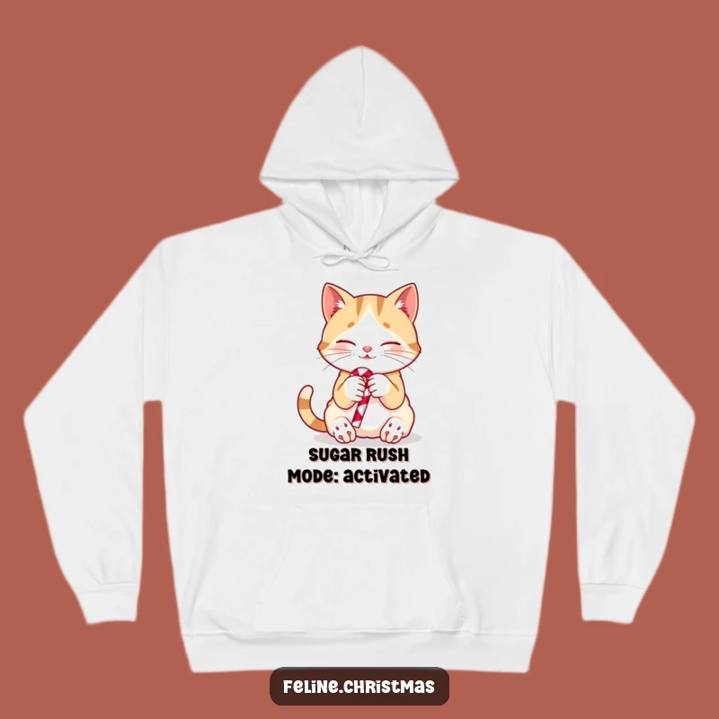 Funny Cat Candy Cane Hoodie: Cozy Kitten Christmas Gift for Winter