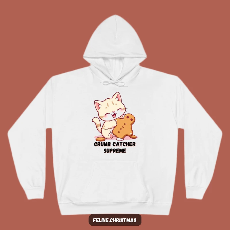 Funny Cat Gingerbread Cookie Batting Hoodie - Cozy Holiday Treat Sweatshirt Gift!