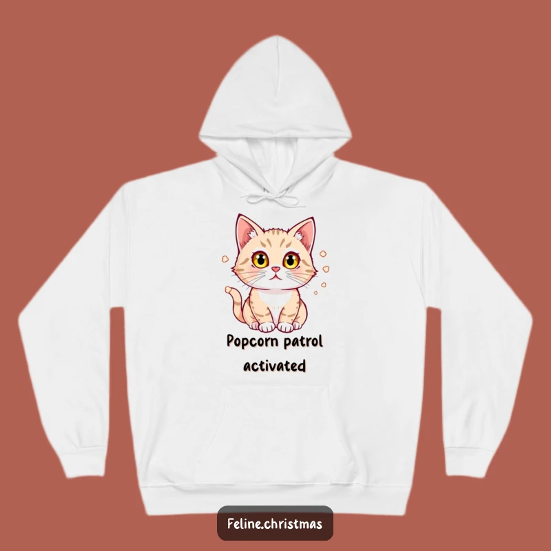 Funny Cat Popcorn Watcher Hoodie: Cozy & Comedic Movie Night Gear
