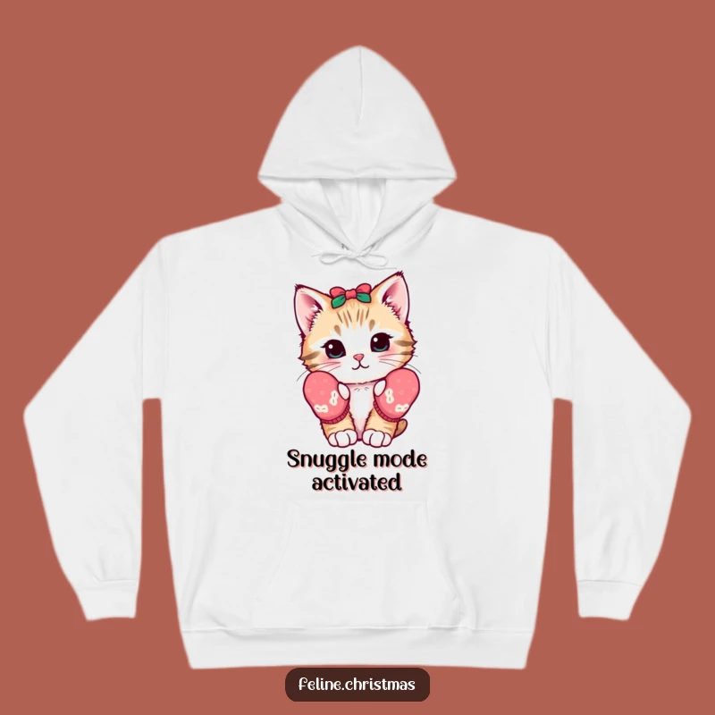 Funny Kawaii Kitten Hoodie: Cozy Mittens, Curious Charm, Adorable Funny Gift