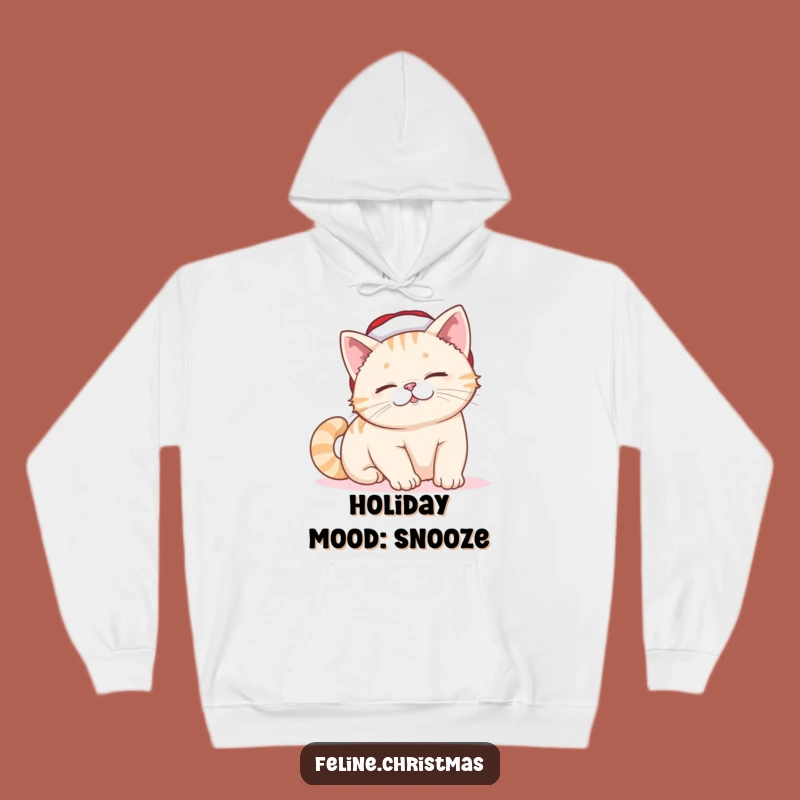 Funny Lazy Cat Santa Hat Hoodie: Cozy & Comedic Holiday Wear