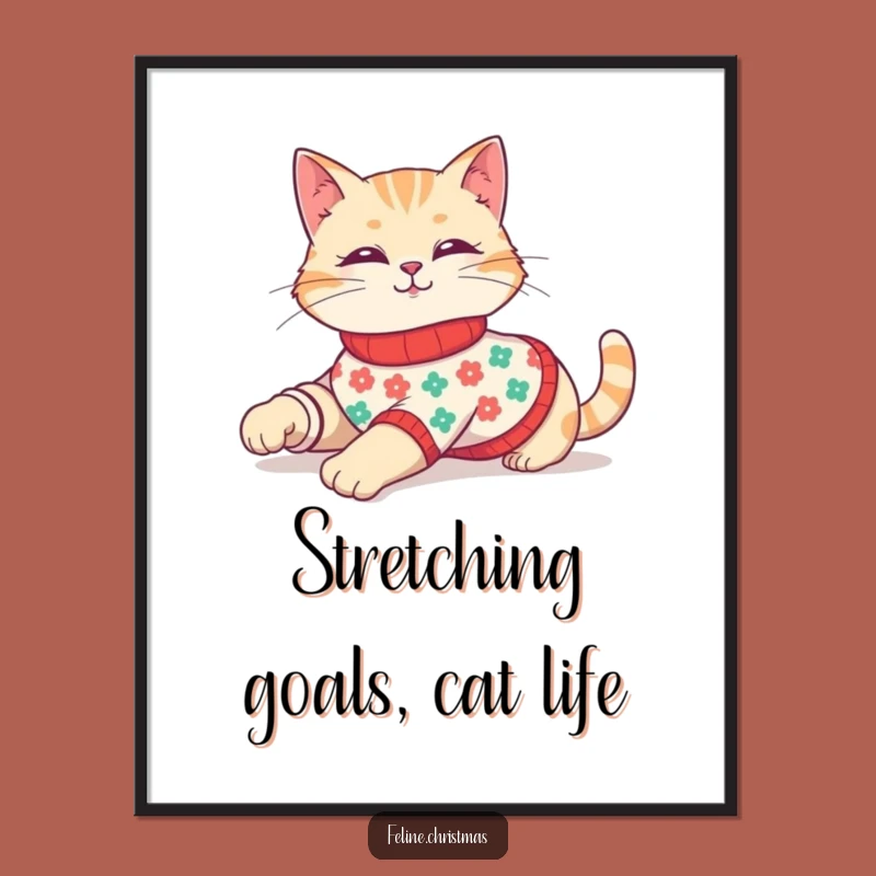 Free Printable Wall Art: Cozy Cat in Sweater, Cute Downloadable Art for Home