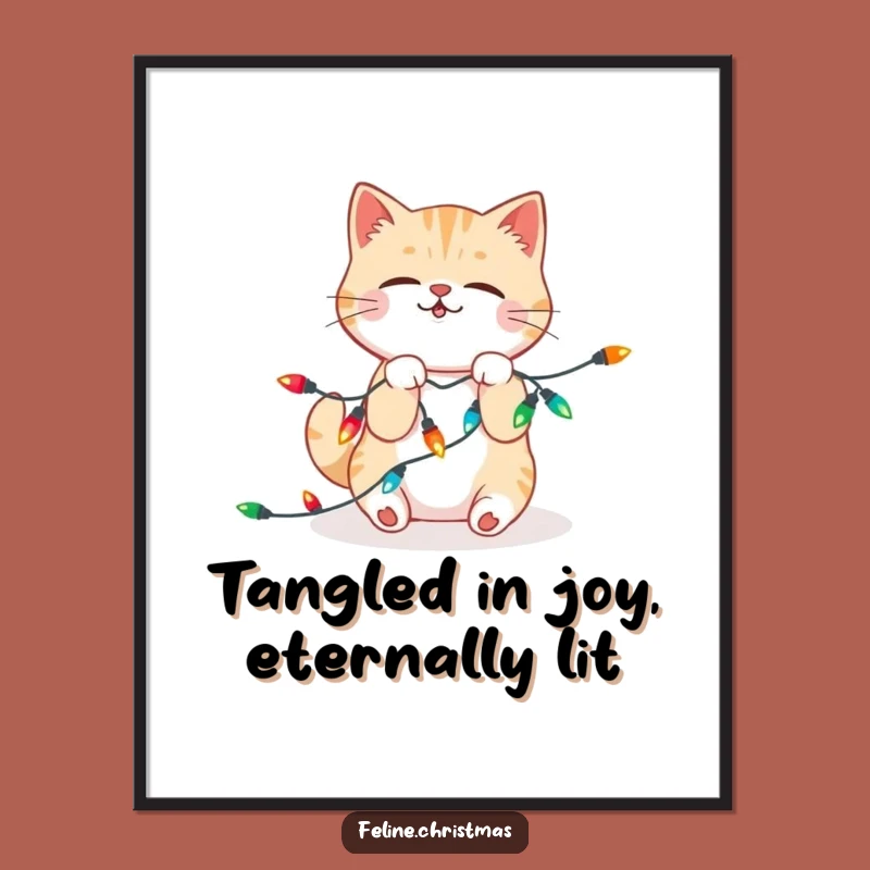 Free Printable Wall Art: Funny Kawaii Cat Lights Up Your Decor!