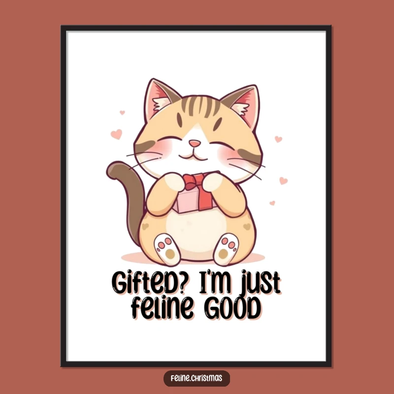 Free Printable Wall Art: Content Cat Loves Gifts Funny Downloadable Art