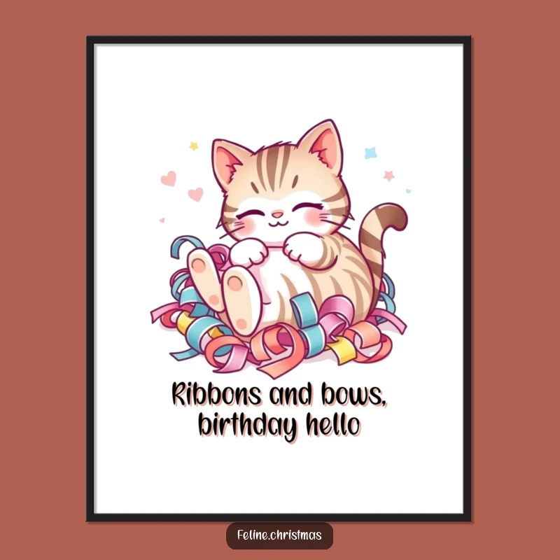 Free Printable Striped Cat Wall Art: Funny Kawaii Kitten Decor