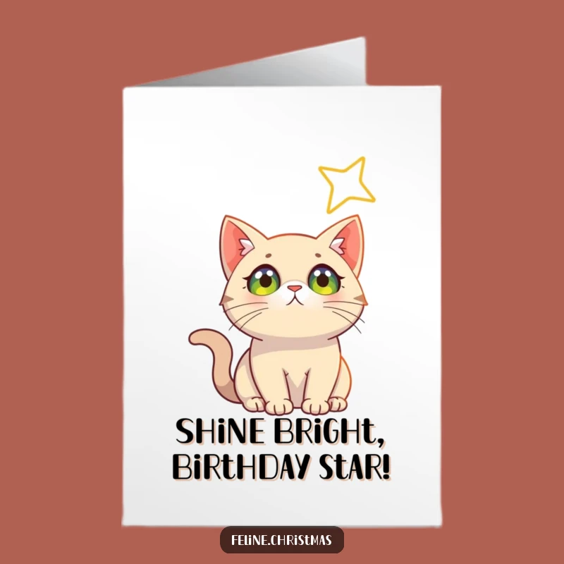 Free Printable Starry Cat Birthday Card - Bright Eyes Wonder Downloadable Gift