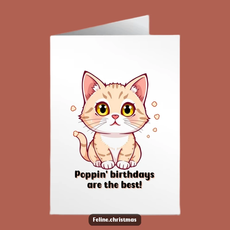Funny Free Printable Birthday Card: Popcorn-Loving Cat's Fascination, Downloadable!