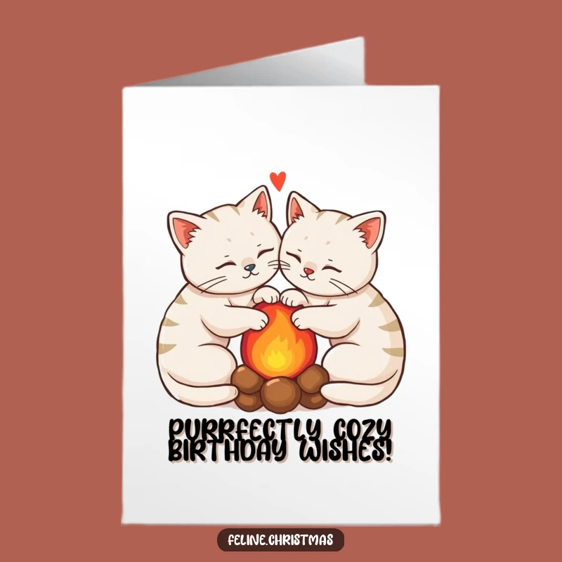 Free Printable Kawaii Cats Birthday Card: Cozy Hearth Pups Downloadable Joy